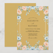 Invitation Mariage Pétale d'Abricot Ocre (Devant / Derrière)