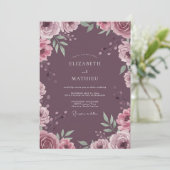 Invitation Mariage Pétale d'Améthyste Atténuée (Debout devant)