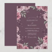 Invitation Mariage Pétale d'Améthyste Atténuée (Devant / Derrière)