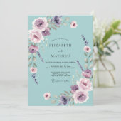 Invitation Mariage pétale d'améthyste céleste (Debout devant)