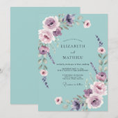 Invitation Mariage pétale d'améthyste céleste (Devant / Derrière)