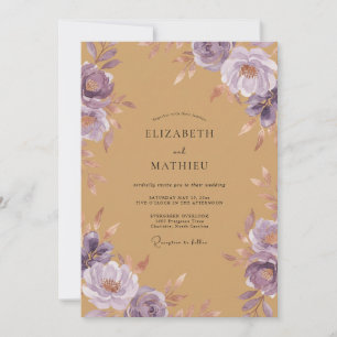 Invitation Mariage Pétale d'Améthyste Ocre