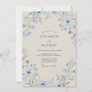 Invitation Mariage Pétale d'Améthyste Pervenche