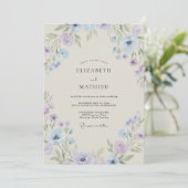 Invitation Mariage Pétale d'Améthyste Pervenche (Debout devant)
