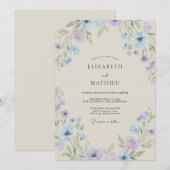 Invitation Mariage Pétale d'Améthyste Pervenche (Devant / Derrière)