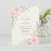 Invitation Mariage Pétale d'Améthyste Rose (Debout devant)
