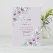 Invitation Mariage Pétale d'Anémone Améthyste (Debout devant)