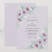 Invitation Mariage Pétale d'Anémone Améthyste (Devant / Derrière)