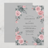 Invitation Mariage Pétale d'Ardoise Mauve (Devant / Derrière)