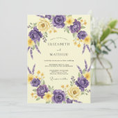Invitation Mariage pétale de beurre d'améthyste (Debout devant)
