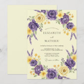 Invitation Mariage pétale de beurre d'améthyste (Devant / Derrière)