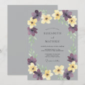Invitation Mariage Pétale de Beurre de Prune (Devant / Derrière)