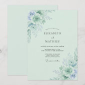 Invitation Mariage pétale de bigorneau mousse de mer (Devant / Derrière)