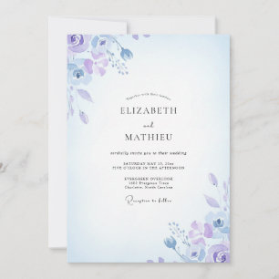 Invitation Mariage Pétale de Bleuet Lilas