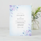 Invitation Mariage Pétale de Bleuet Lilas (Debout devant)