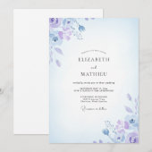 Invitation Mariage Pétale de Bleuet Lilas (Devant / Derrière)