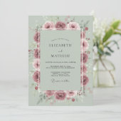 Invitation Mariage Pétale de Brume Mauve (Debout devant)