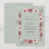 Invitation Mariage Pétale de Brume Mauve (Devant / Derrière)
