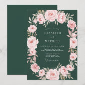 Invitation Mariage Pétale de Chasseur Rouge (Devant / Derrière)