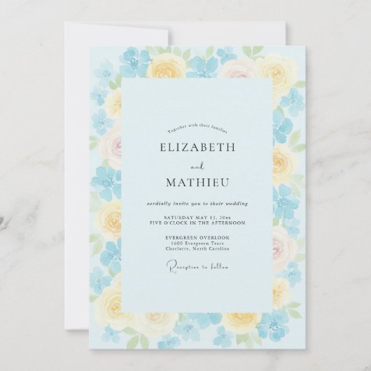 Invitation Mariage Pétale de Citrine Céleste (Devant)