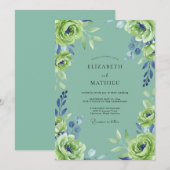 Invitation Mariage pétale de citron vert écume de mer (Devant / Derrière)