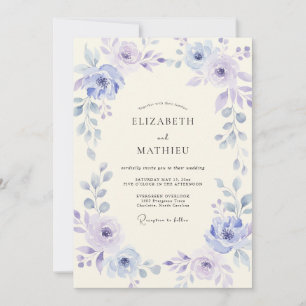 Invitation Mariage Pétale de Lavande Pervenche