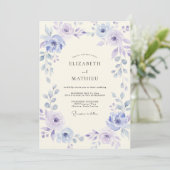 Invitation Mariage Pétale de Lavande Pervenche (Debout devant)