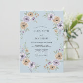 Invitation Mariage Pétale de Lilas Champagne Doux (Debout devant)