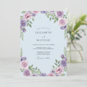 Invitation Mariage Pétale de Lilas Ciel (Debout devant)