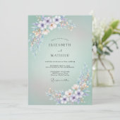 Invitation Mariage pétale de lilas écume de mer (Debout devant)