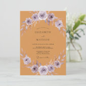 Invitation Mariage Pétale de Lilas Ocre (Debout devant)
