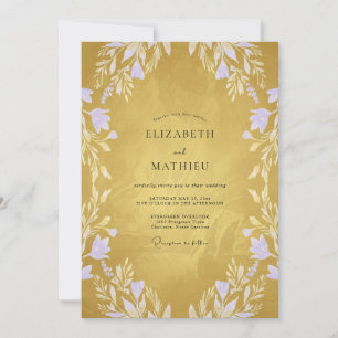 Invitation Mariage Pétale de Lilas Or Doux