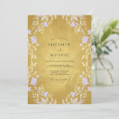 Invitation Mariage Pétale de Lilas Or Doux (Debout devant)