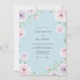 Invitation Mariage Pétale de Lilas Sourd au Ciel