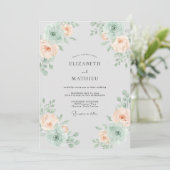 Invitation Mariage Pétale de Mer Abricot (Debout devant)