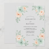 Invitation Mariage Pétale de Mer Abricot (Devant / Derrière)