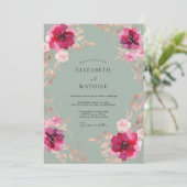 Invitation Mariage Pétale de Mer de Magenta (Debout devant)