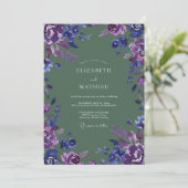 Invitation Mariage Pétale de Mousse d'Améthyste de Prune (Debout devant)