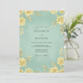 Invitation Mariage Pétale de Moutarde Téâl Pâle (Debout devant)