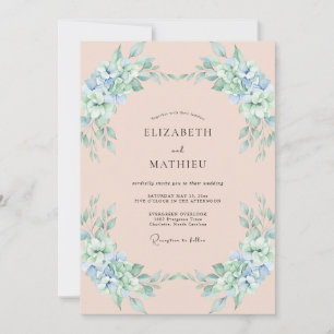 Invitation Mariage Pétale de Pervenche Abricot
