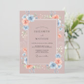 Invitation Mariage Pétale de Pervenche Mauve (Debout devant)