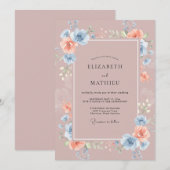 Invitation Mariage Pétale de Pervenche Mauve (Devant / Derrière)