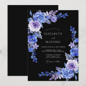 Invitation Mariage Pétale de Pervenche Plum (Devant / Derrière)