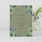 Invitation Mariage Pétale de Pérywinkle Olive (Debout devant)