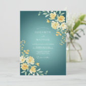 Invitation Mariage Pétale de Pétrole Jaune (Debout devant)