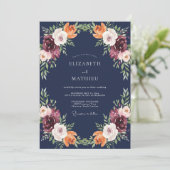Invitation Mariage pétale de prune de minuit (Debout devant)