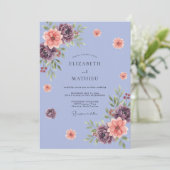 Invitation Mariage Pétale de Prune Pourpre (Debout devant)