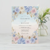 Invitation Mariage Pétale de Roux Pervenche (Debout devant)