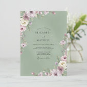Invitation Mariage Pétale de Sauge Améthyste (Debout devant)