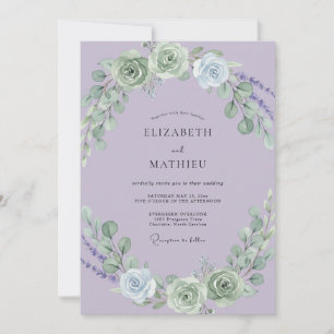 Invitation Mariage pétale de sauge de bruyère